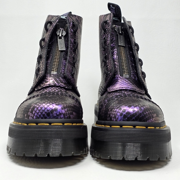 Dr. Martens Sinclair Boots Womens Size 8 Purple Snake Platform Zip Lace Up New - Picture 8 of 11